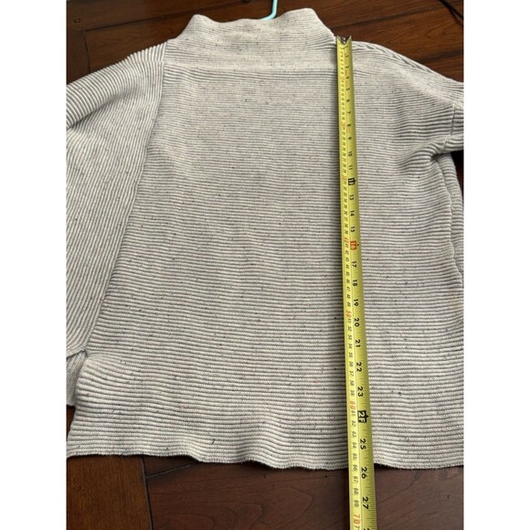 French Connection Ribbed Gray Sweater Neon Threads Accents Size L Oversized - Picture 8 of 11